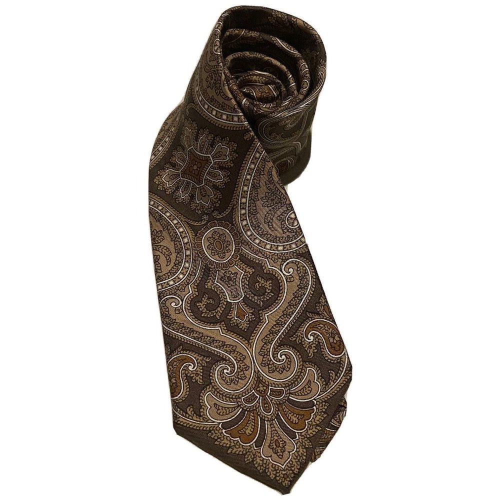 Vintage Liemandot’s  Mans Tie Tan Paisley Floral Design Business/Casual